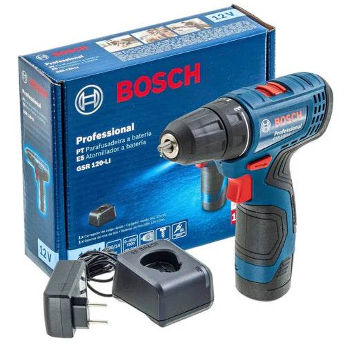 Parafusadeira Furadeira Bosch GSR 120-LI 12V 1 Bateria