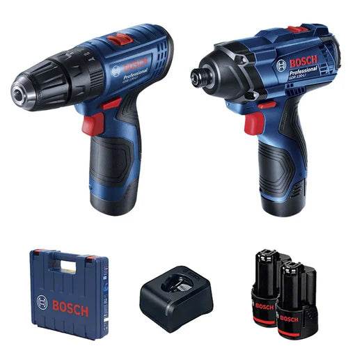 Kit Bosch Parafusadeira Furadeira GSB 120-LI e Chave de Impacto GDR 120-LI, 12V
